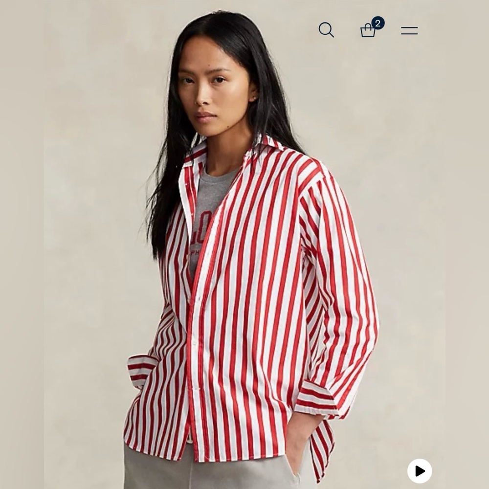 Ralph Lauren button-up relaxed fit cotton shirt. Size 4